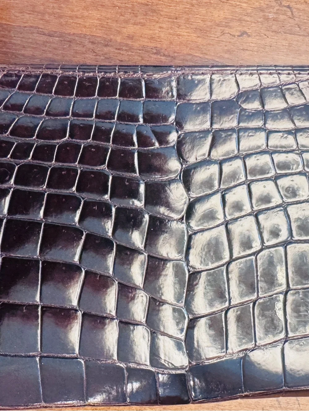 Real Croc-Embossed Passport and Card holder